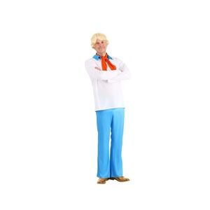 Mens Fred Jones Costume Mystery Inc Leader Scooby Doo Detective Halloween Outfit
